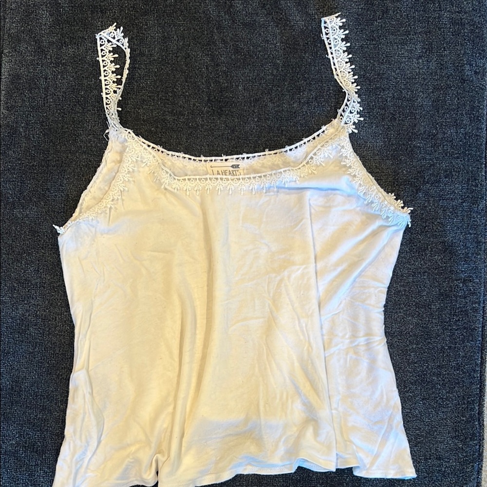 La Hearts White Embellished Camisole Top